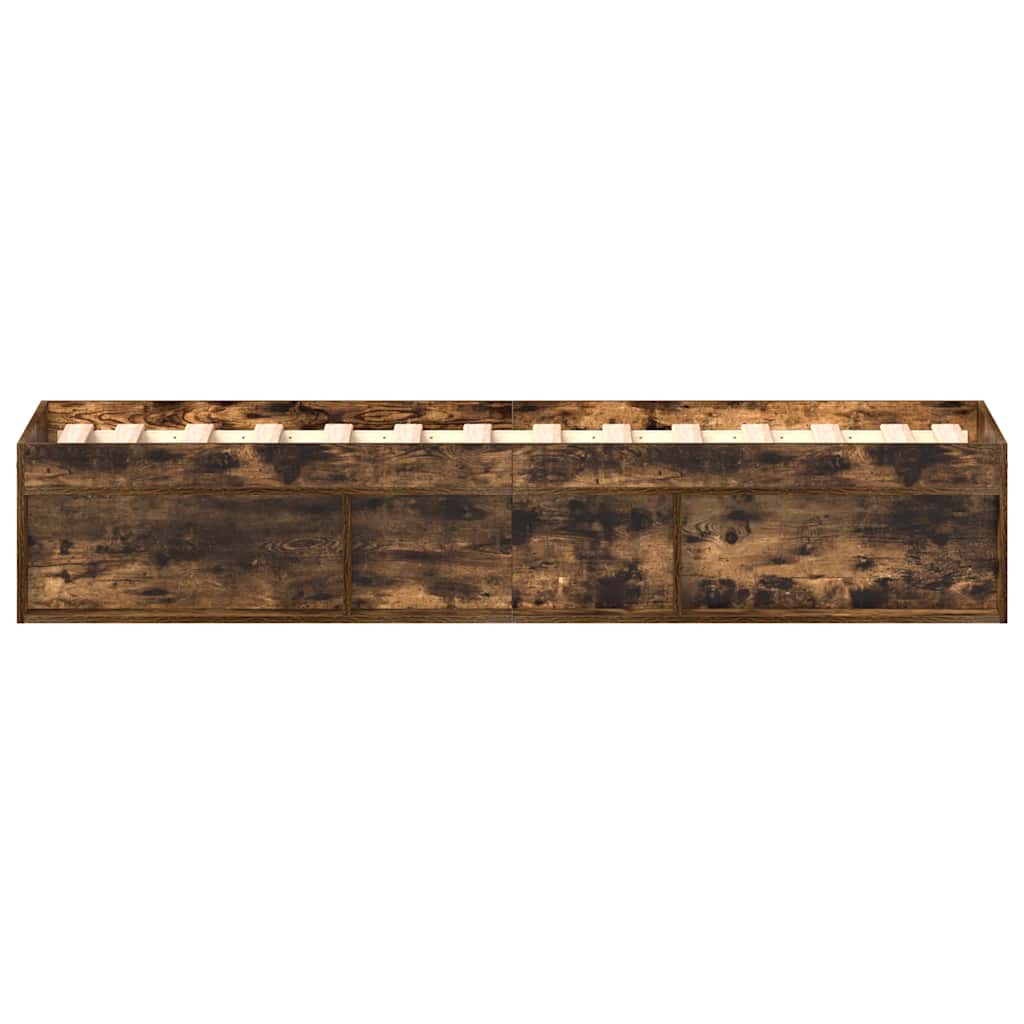 vidaXL Πλαίσιο Κρεβατιού Καπνιστή Δρυς 90 x 190 εκ.