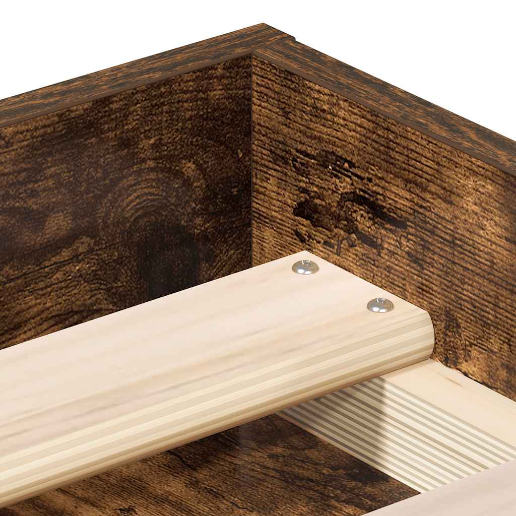 vidaXL Πλαίσιο Κρεβατιού Καπνιστή Δρυς 90 x 190 εκ.