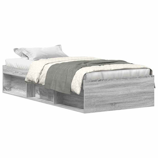 vidaXL Πλαίσιο Κρεβατιού Γκρι Sonoma 90 x 190 εκ.