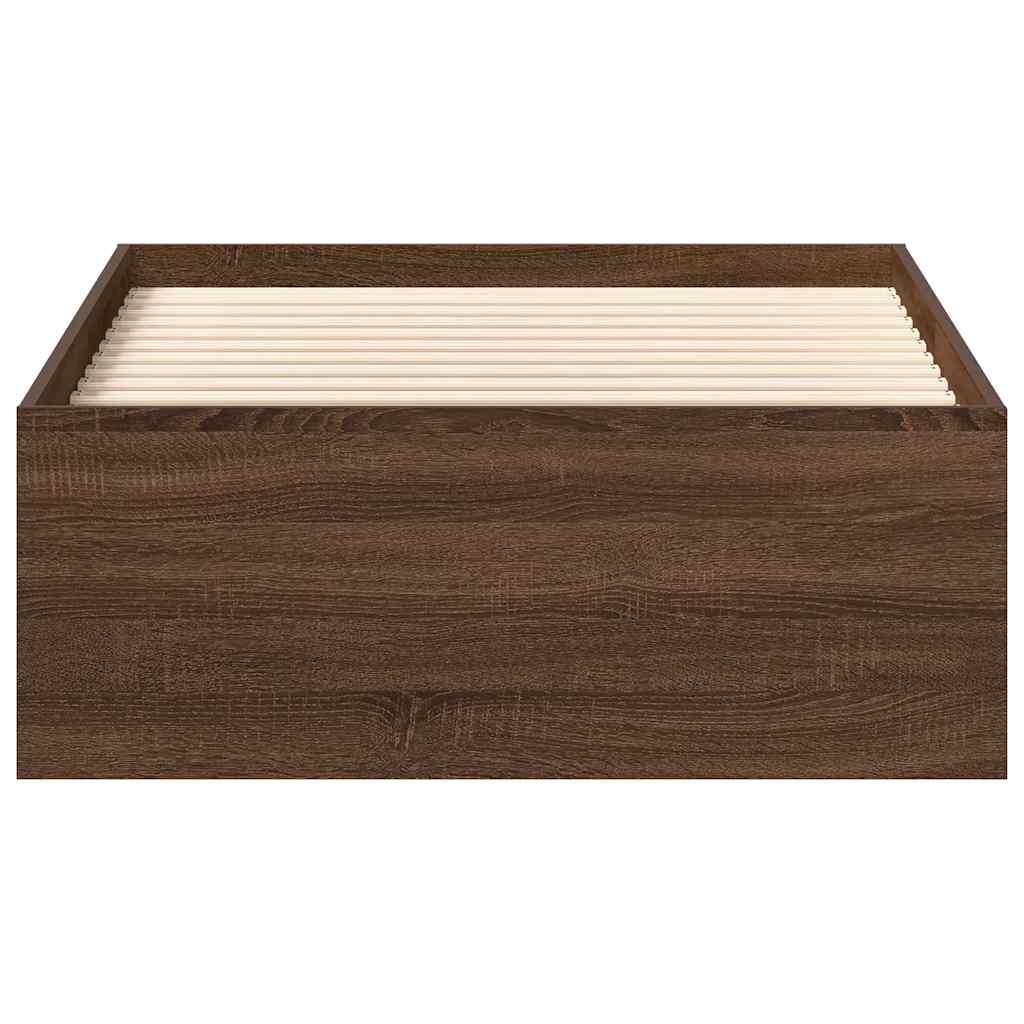 vidaXL Πλαίσιο Κρεβατιού Καφέ Δρυς 90 x 190 εκ.