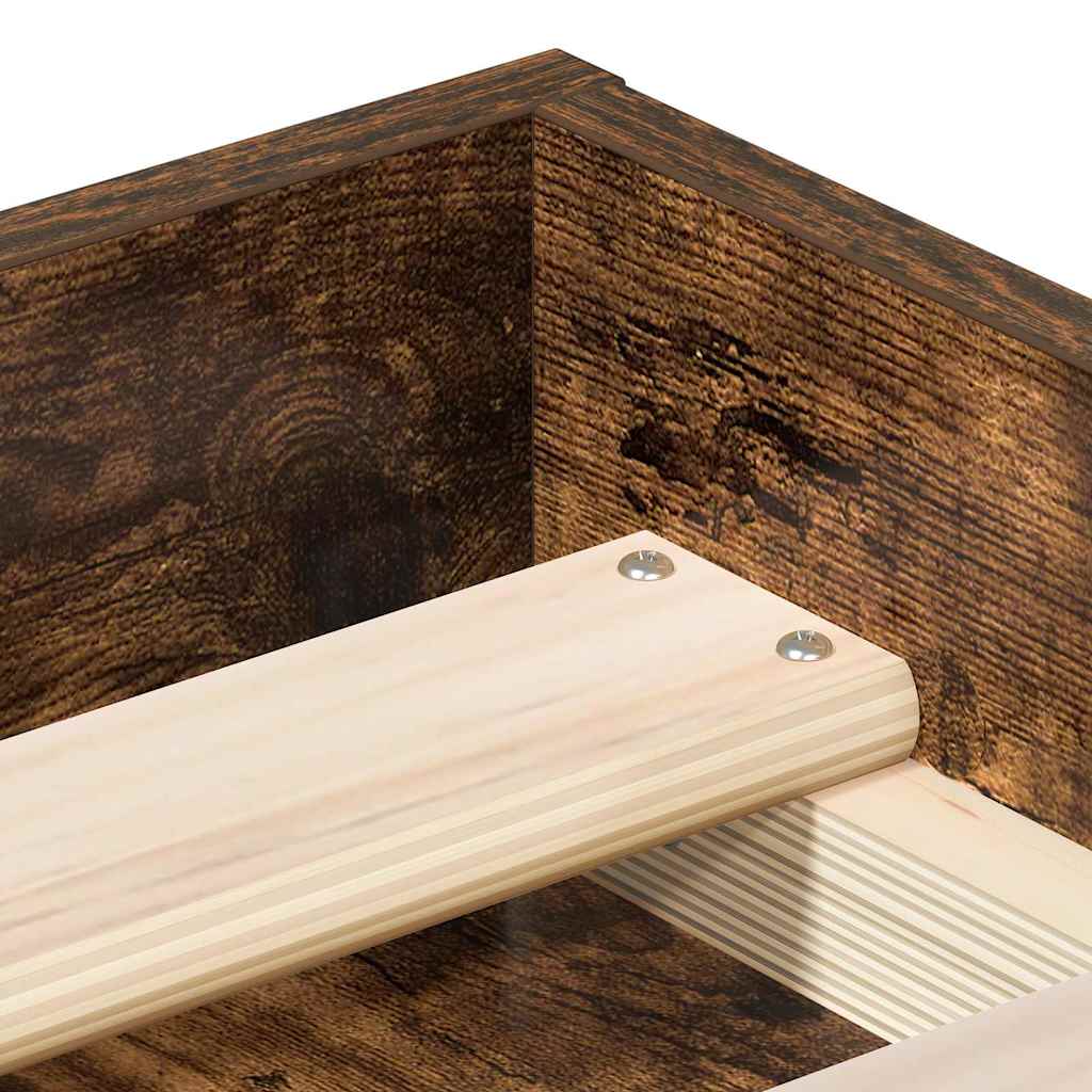 vidaXL Πλαίσιο Κρεβατιού Καπνιστή Δρυς 75 x 190 εκ. Small Single