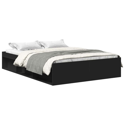 vidaXL Πλαίσιο Κρεβατιού Μαύρο 150 x 200 εκ. King Size