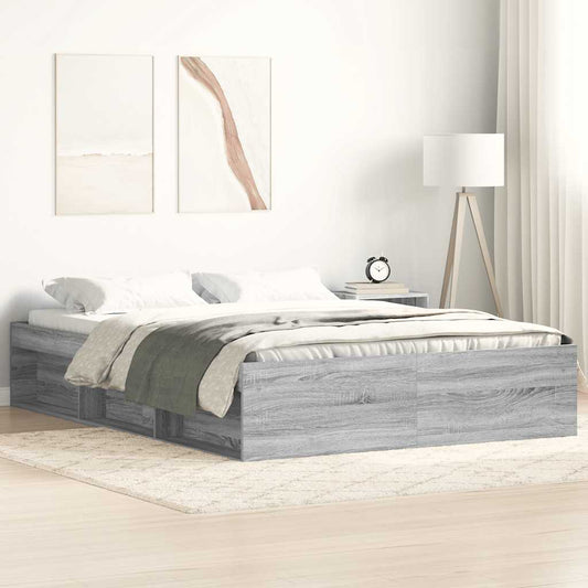 vidaXL Πλαίσιο Κρεβατιού Γκρι Sonoma 150 x 200 εκ. King Size