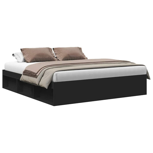 vidaXL Πλαίσιο Κρεβατιού Μαύρο 180 x 200 εκ. Super King