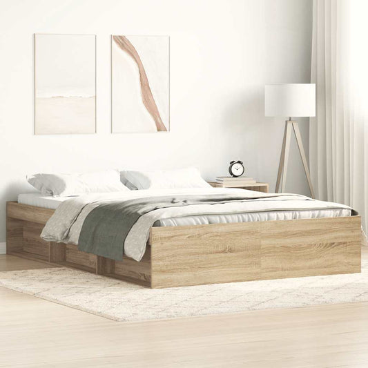 vidaXL Πλαίσιο Κρεβατιού Sonoma Δρυς 120 x 190 εκ. Small Double