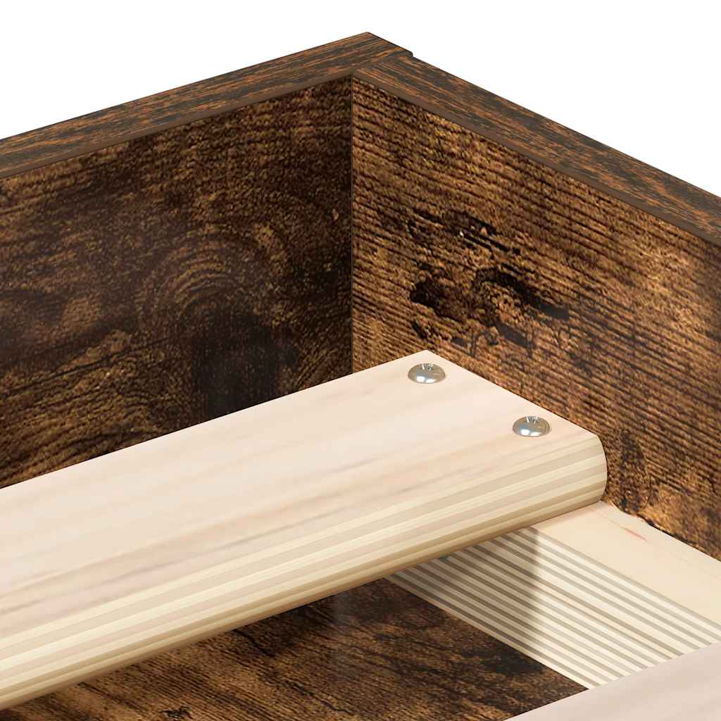 vidaXL Πλαίσιο Κρεβατιού Καπνιστή Δρυς 140x190 εκ.