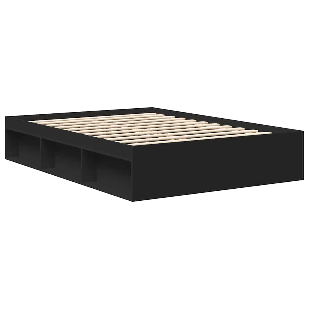 vidaXL Πλαίσιο Κρεβατιού Μαύρο 135x190 εκ. Double