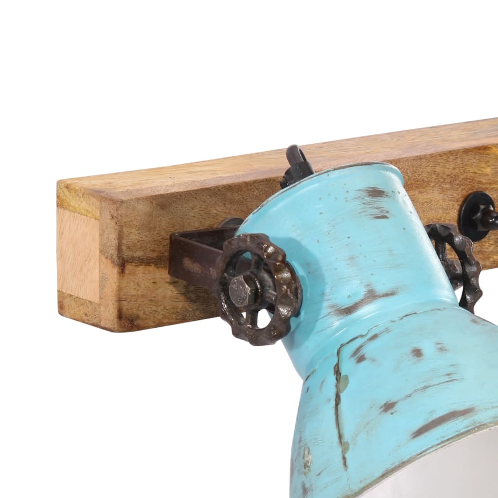 vidaXL Φωτιστικό Τοίχου 25 W Αντικέ Μπλε 65 x 25 εκ. Ε27