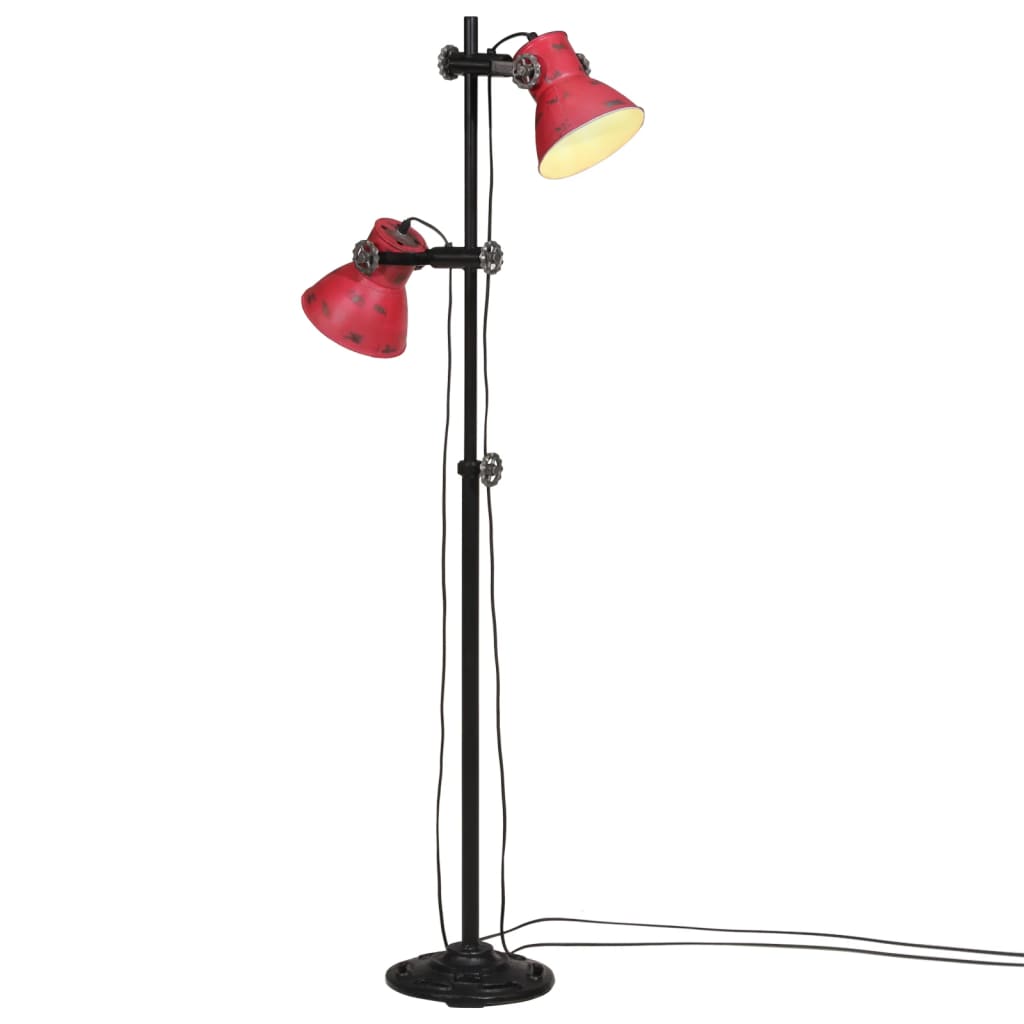 vidaXL Φωτιστικό Δαπέδου 25 W Αντικέ Κόκκινο 25 x 25 x 90/140 εκ. Ε27