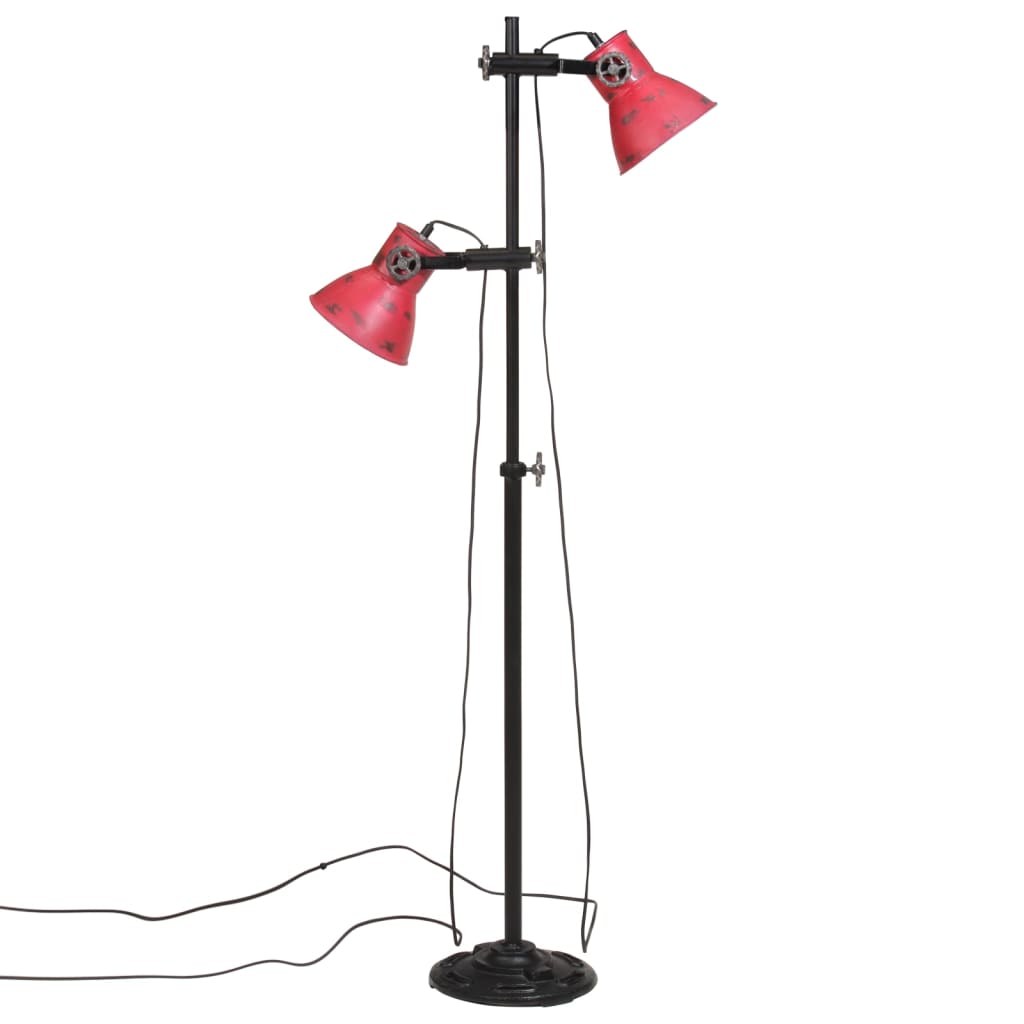 vidaXL Φωτιστικό Δαπέδου 25 W Αντικέ Κόκκινο 25 x 25 x 90/140 εκ. Ε27