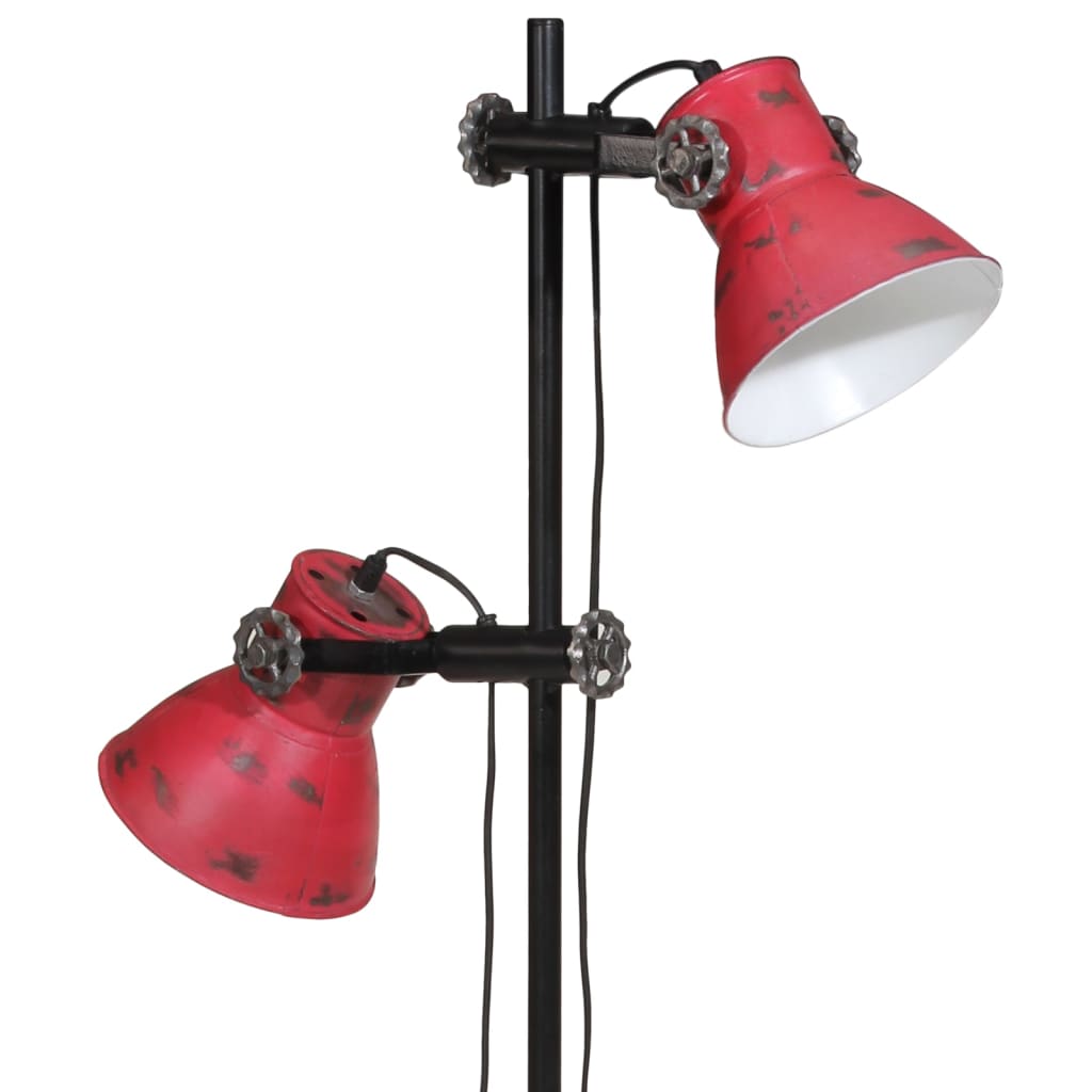 vidaXL Φωτιστικό Δαπέδου 25 W Αντικέ Κόκκινο 25 x 25 x 90/140 εκ. Ε27