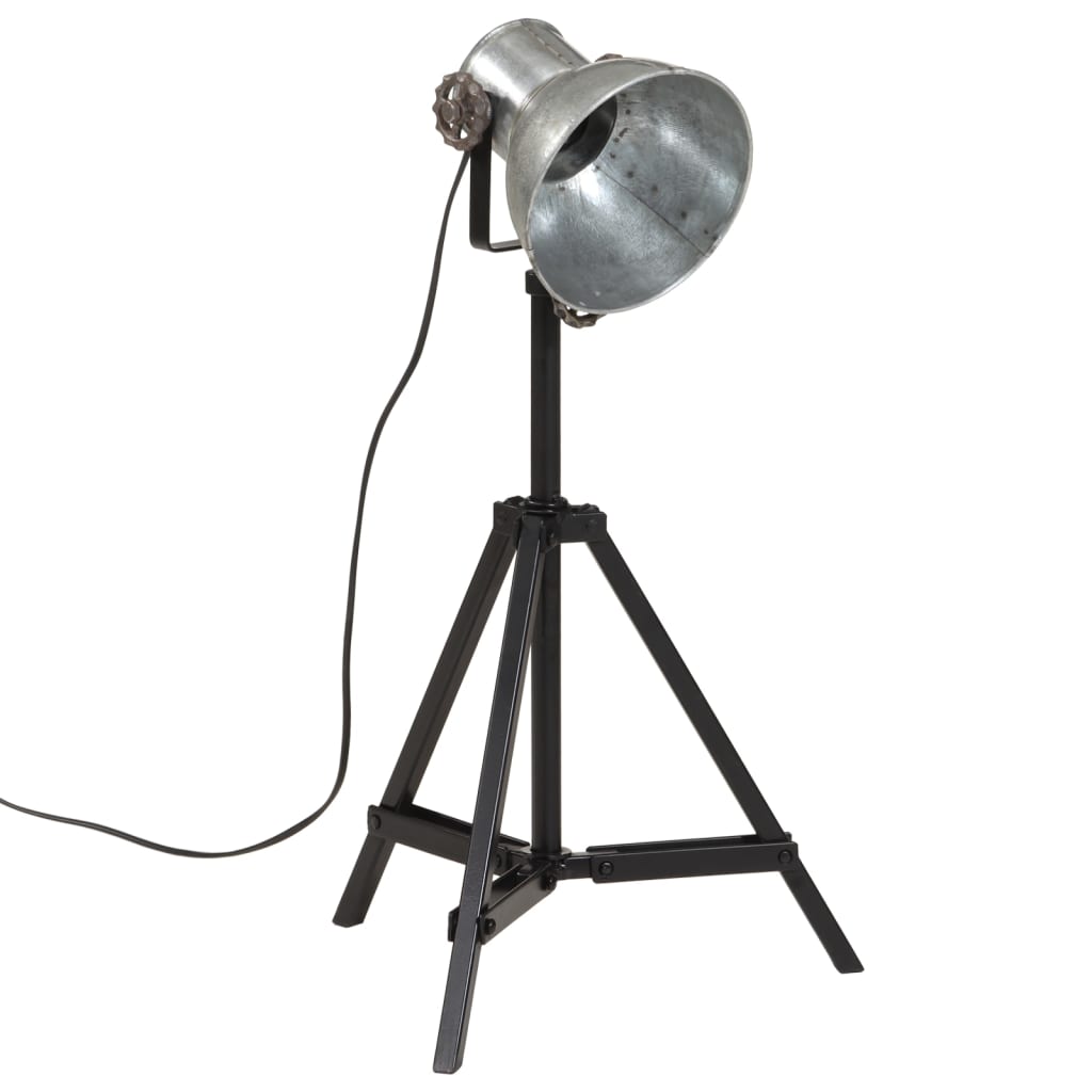 vidaXL Φωτιστικό Δαπέδου 25 W Vintage Ασημί 15x15x55 εκ. Ε27