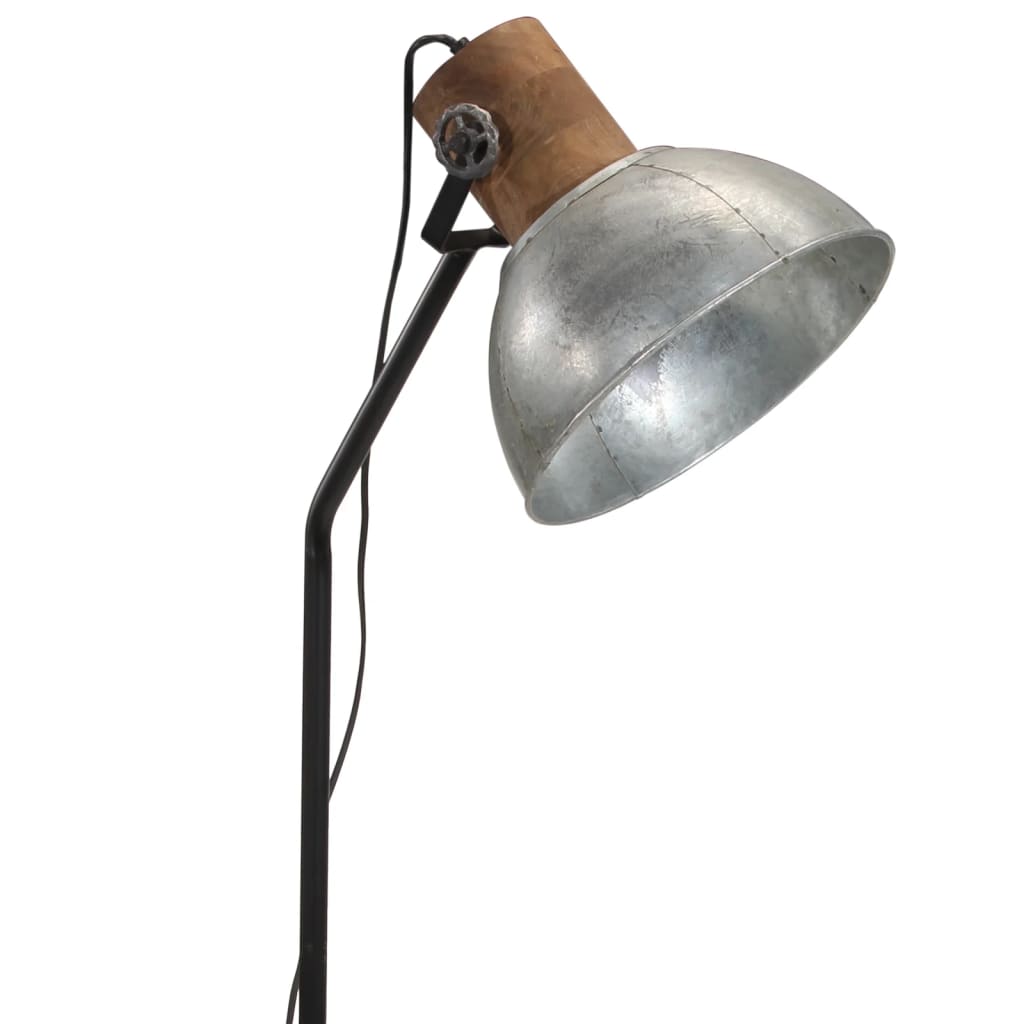 vidaXL Φωτιστικό Δαπέδου 25 W Vintage Ασημί 30x30x100-150 εκ. Ε27