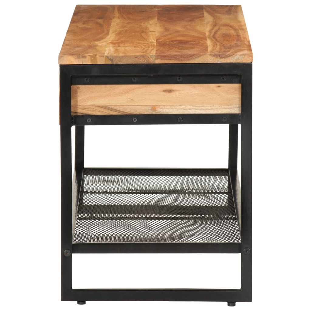 vidaXL Πάγκος Παπουτσιών 110x35x45 εκ. από Μασίφ Ξύλο Ακακίας/Σίδερο