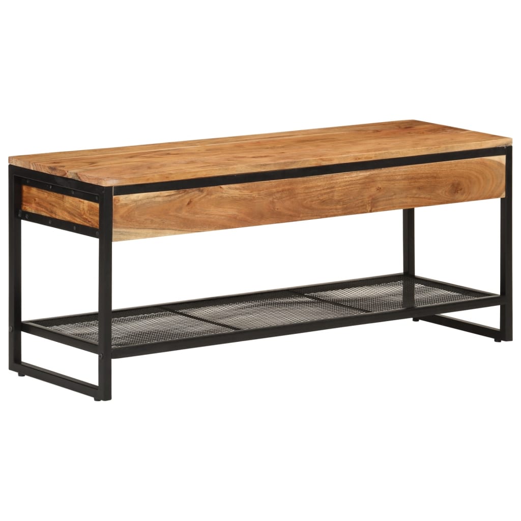 vidaXL Πάγκος Παπουτσιών 110x35x45 εκ. από Μασίφ Ξύλο Ακακίας/Σίδερο