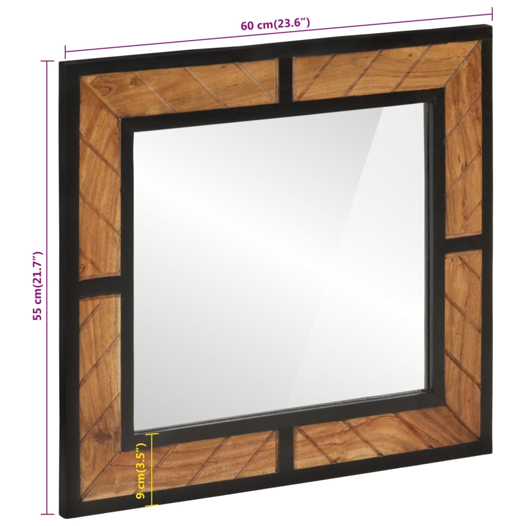 vidaXL Καθρέφτης Μπάνιου 60 x 1 x 55 εκ. από Μασίφ Ξύλο Ακακίας