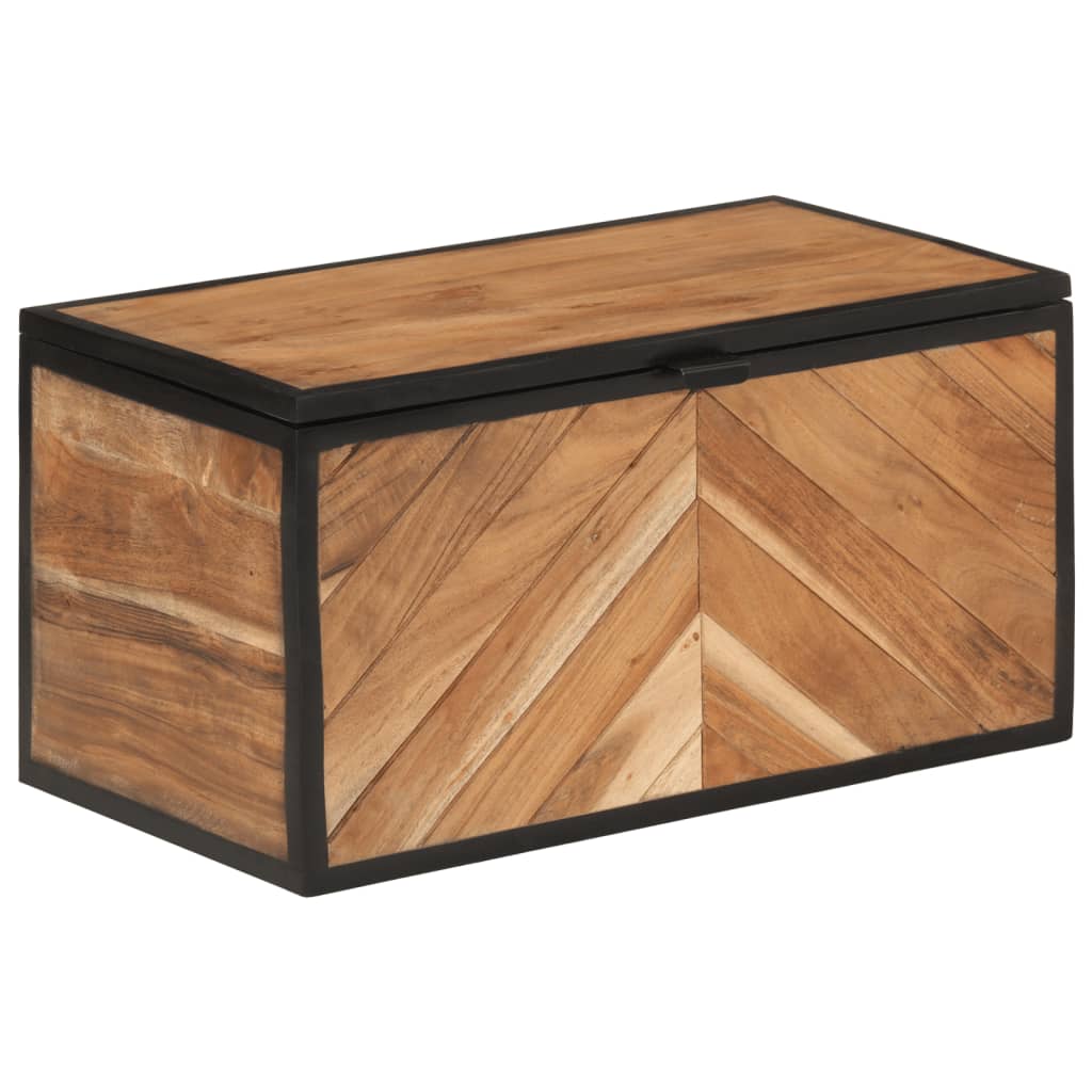 vidaXL Κουτί Αποθήκευσης 60x30x30 εκ. Μασίφ Ξύλο Ακακίας/Σίδερο