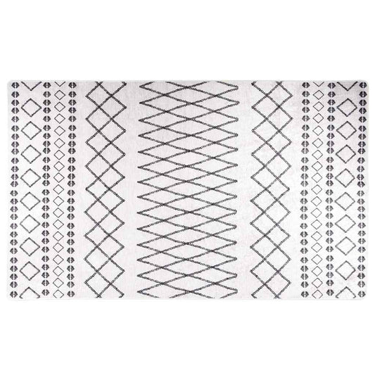 vidaXL Χαλί Πλενόμενο Αντιολισθητικό Μαύρο και Λευκό 120 x 170 εκ.