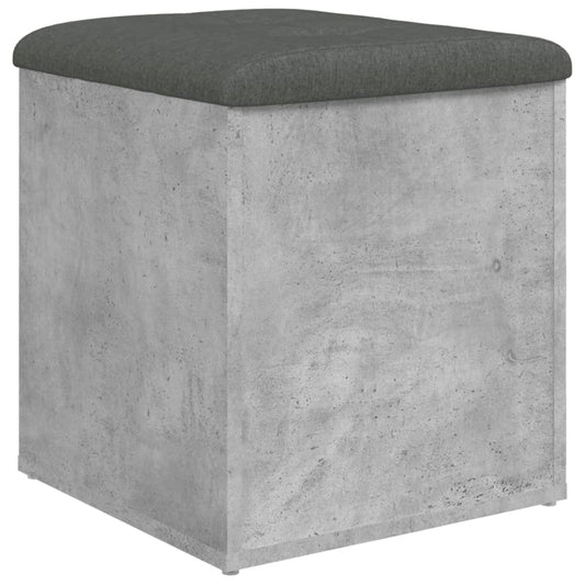 vidaXL Παγκάκι Αποθήκευσης Γκρι Σκυροδεμ. 42x42x45 εκ. Επεξεργ. Ξύλο