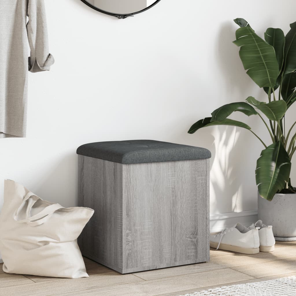 vidaXL Παγκάκι Αποθήκευσης Γκρι Sonoma 42x42x45 εκ. Επεξεργασμένο Ξύλο