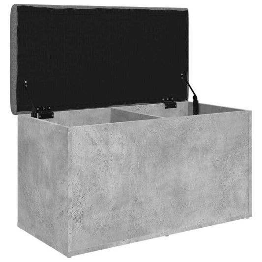 vidaXL Παγκάκι Αποθήκευσης Γκρι Σκυροδεμ. 82x42x45 εκ. Επεξεργ. Ξύλο
