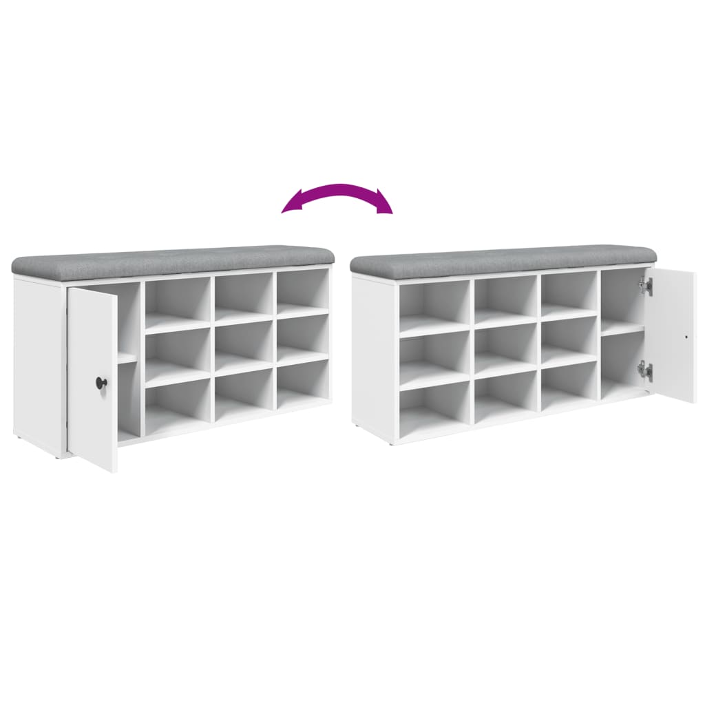 vidaXL Παπουτσοθήκη Λευκή 102 x 32 x 50 εκ. από Επεξεργασμένο Ξύλο