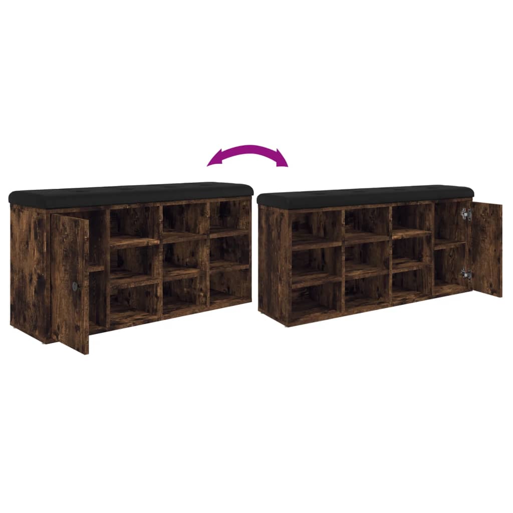 vidaXL Παπουτσοθήκη Καπνιστή Δρυς 102x32x50 εκ. από Επεξεργασμένο Ξύλο