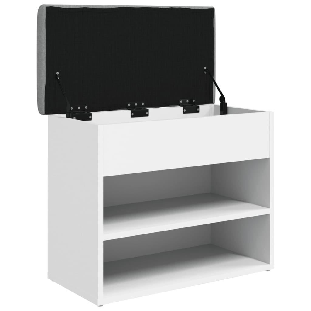 vidaXL Παγκάκι Παπουτσιών Λευκό 62 x 32 x 50 εκ. από Τεχνητό Ξύλο