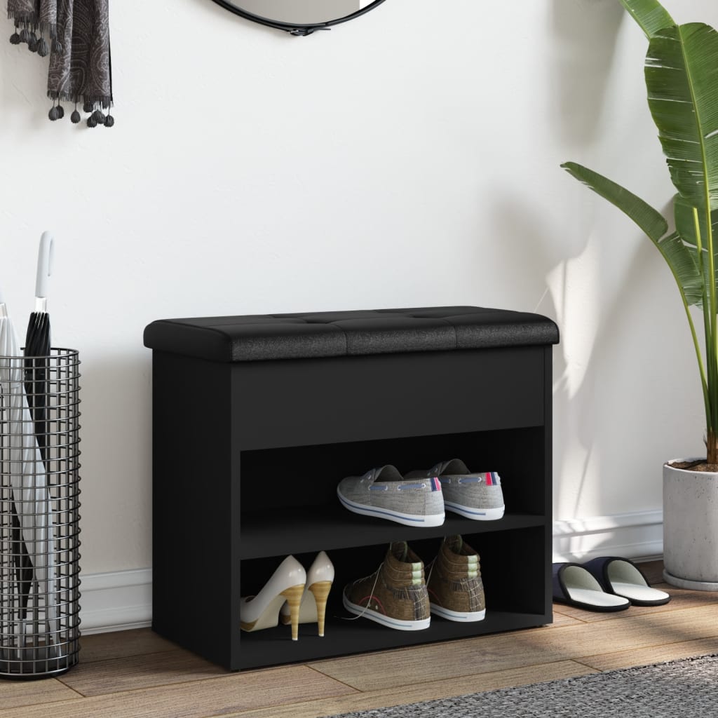 vidaXL Παπουτσοθήκη Μαύρη 62 x 32 x 50 εκ. από Επεξεργασμένο Ξύλο