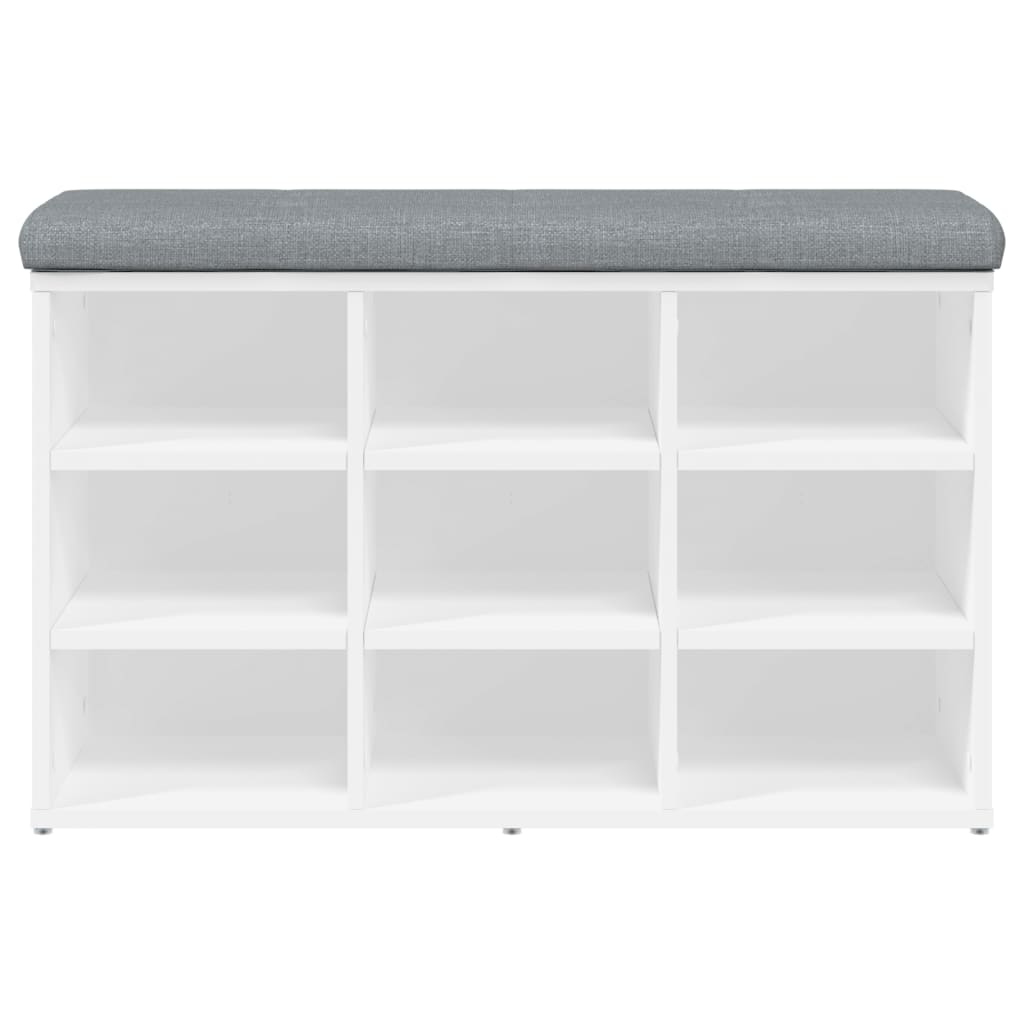 vidaXL Παγκάκι Παπουτσιών Λευκό 82 x 32 x 50 εκ. από Τεχνητό Ξύλο
