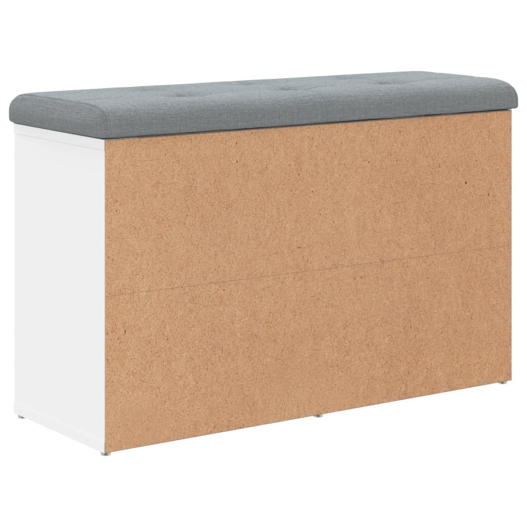 vidaXL Παγκάκι Παπουτσιών Λευκό 82 x 32 x 50 εκ. από Τεχνητό Ξύλο