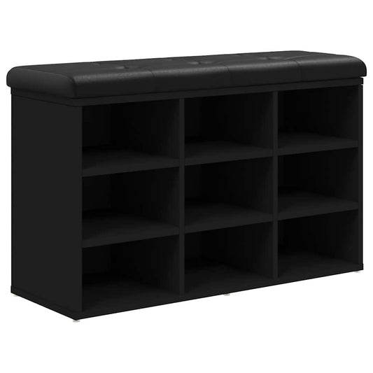vidaXL Παπουτσοθήκη Μαύρη 82 x 32 x 50 εκ. από Επεξεργασμένο Ξύλο
