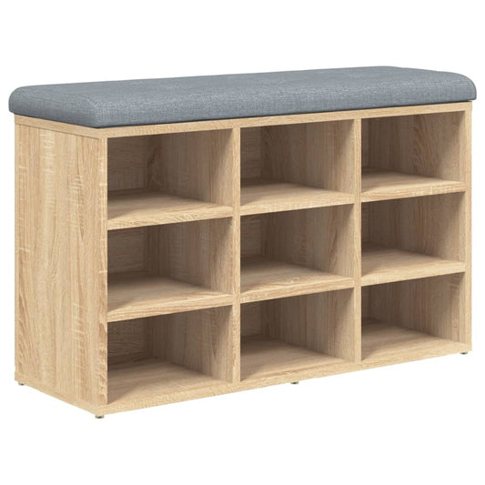vidaXL Πάγκος Παπουτσιών Sonoma Δρυς 82 x 32 x 50 εκ. από Τεχνητό Ξύλο