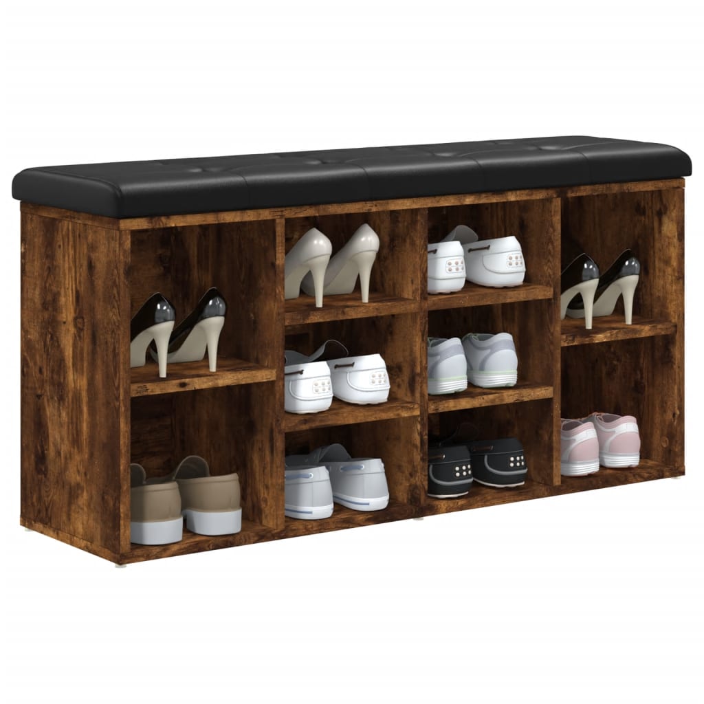 vidaXL Παπουτσοθήκη Καπνιστή Δρυς 102x32x50 εκ. από Επεξεργασμένο Ξύλο