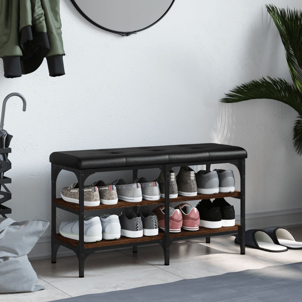 vidaXL Παπουτσοθήκη Καφέ Δρυς 82x32x47 εκ. από Επεξεργασμένο Ξύλο