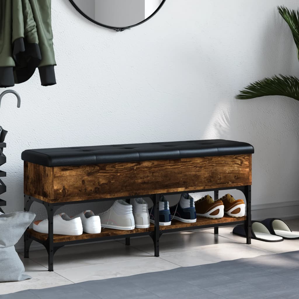 vidaXL Παπουτσοθήκη Καπνιστή Δρυς 102x32x45 εκ. από Επεξεργασμένο Ξύλο