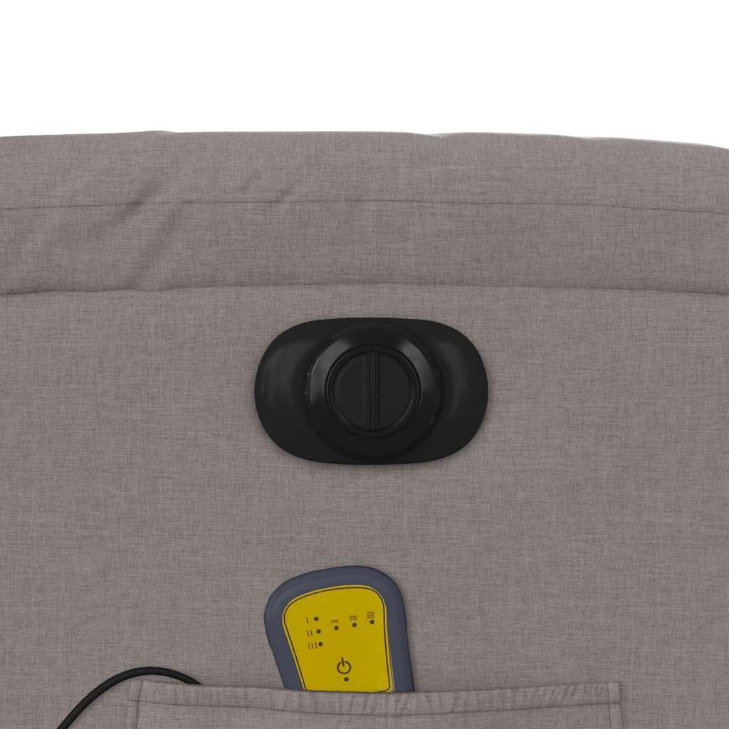 vidaXL Πολυθρόνα Μασάζ Ηλεκτρική Ανακλινόμενη Taupe Υφασμάτινη