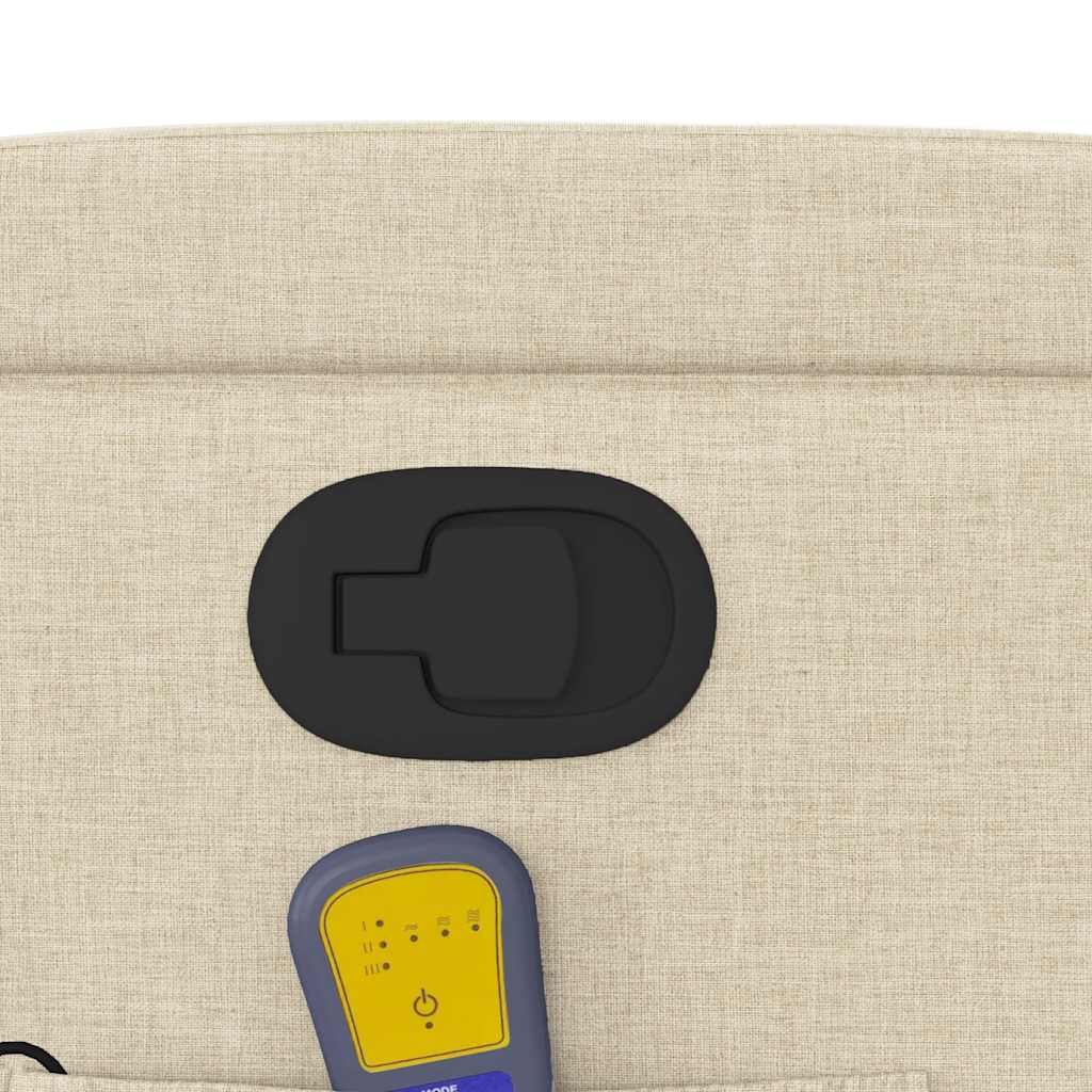 vidaXL Πολυθρόνα Μασάζ με Ανακλινόμενη Πόρτα από Ύφασμα σε Κρεμ Χρώμα