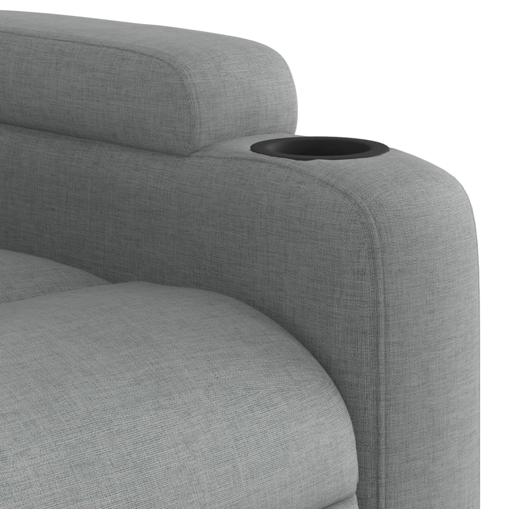vidaXL Πολυθρόνα Μασάζ με Ανακλινόμενη Πόρτα Ανοιχτό Γκρι Υφασμάτινη