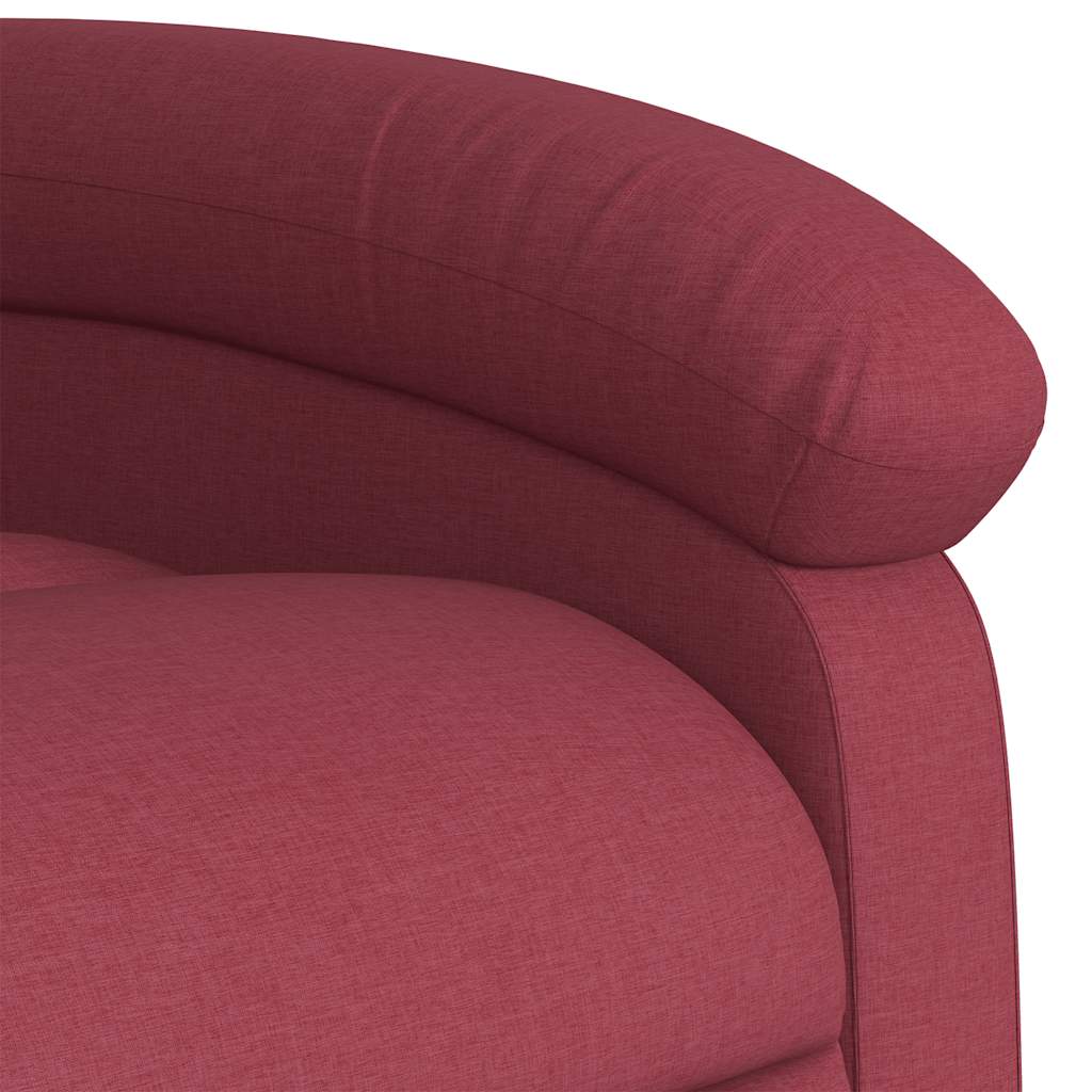 vidaXL Πολυθρόνα Μασάζ με Ανακλινόμενη Πόρτα από Ύφασμα σε Κόκκινο Κρασιού
