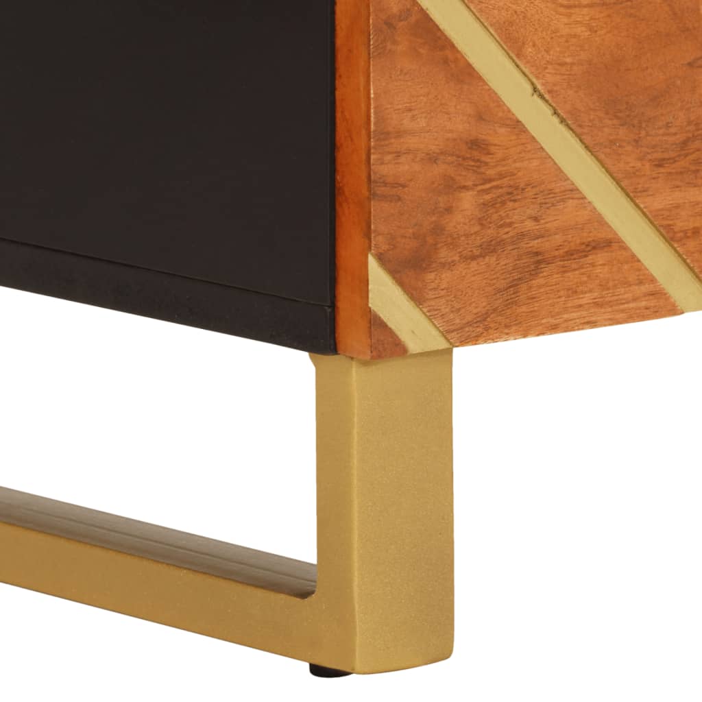 vidaXL Βοηθητικά Έπιπλα 3Τεμ Καφέ/Μαύρο 60x33,5x75εκ Μασίφ Ξύλο Μάνγκο