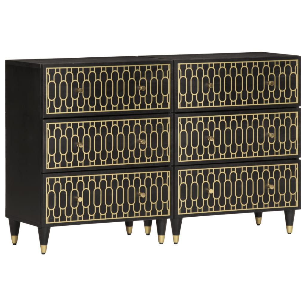 vidaXL Βοηθητικά Ντουλάπια 2 Τεμ. 60x33x75 εκ. από Μασίφ Ξύλο Μάνγκο