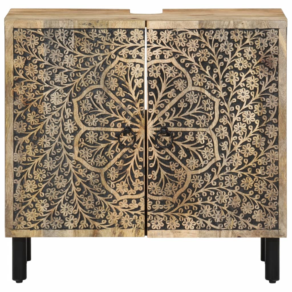 vidaXL Έπιπλα Μπάνιου Σετ 2 Τεμαχίων από Μασίφ Ξύλο Μάνγκο