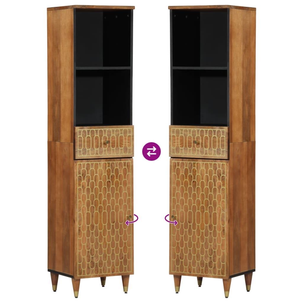 vidaXL Έπιπλα Μπάνιου Σετ 3 Τεμαχίων από Μασίφ Ξύλο Μάνγκο