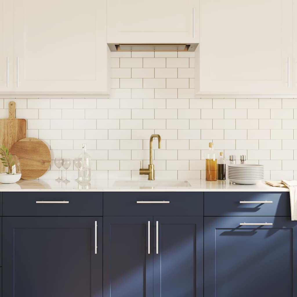 vidaXL Λαβές Ντουλαπιών 10 τεμ. Ασημί 128 χιλ. από Ανοξείδωτο Ατσάλι