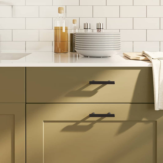 vidaXL Λαβές Ντουλαπιών 10 τεμ. Μαύρες 64 χιλ. από Ανοξείδωτο Ατσάλι