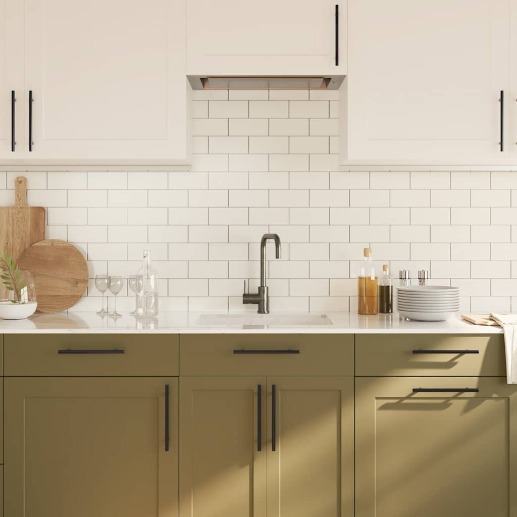 vidaXL Λαβές Ντουλαπιών 10 τεμ. Μαύρες 160 χιλ. από Ανοξείδωτο Ατσάλι