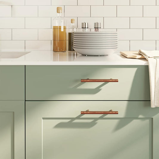 vidaXL Λαβές Ντουλαπιών 10 τεμ. Μπρονζέ 96 χιλ. από Ανοξείδωτο Ατσάλι