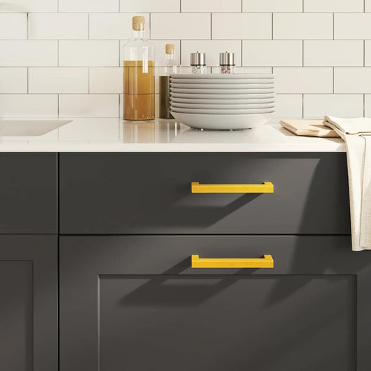 vidaXL Λαβές Ντουλαπιών 10 τεμ. Χρυσές 128 χιλ. από Ανοξείδωτο Ατσάλι