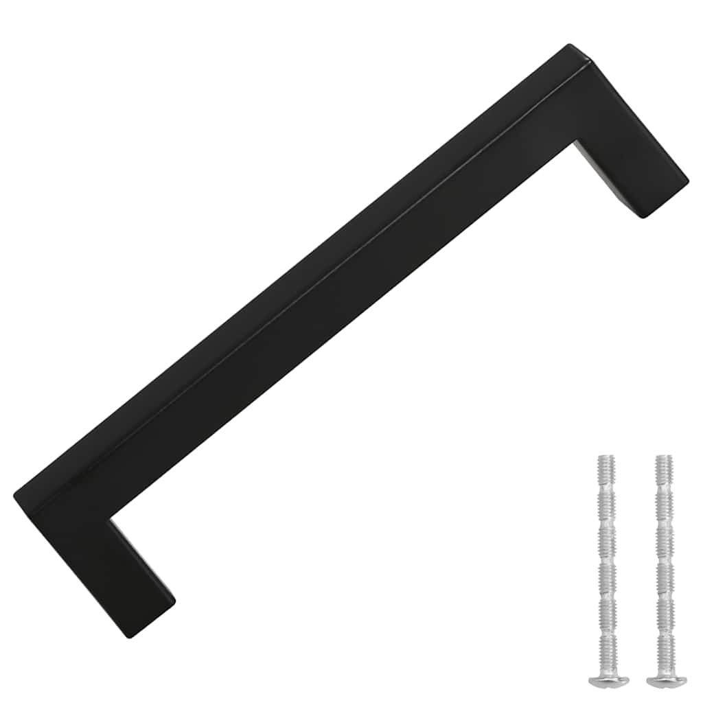 vidaXL Λαβές Ντουλαπιών 10 τεμ. Μαύρες 128 χιλ. από Ανοξείδωτο Ατσάλι